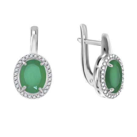 Купить оптом серьги из серебра с агатами и фианитами 2340390282л-60 от Krasnoe