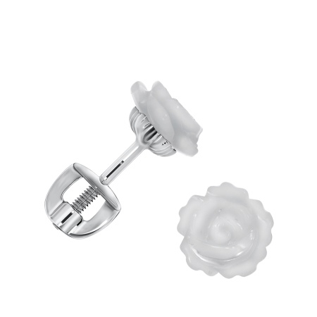 Купить оптом пусеты из серебра с перламутрами П340491280 от Krasnoe