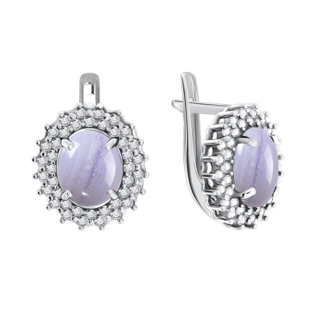 Купить оптом серьги из серебра с агатами и фианитами 2340390145л-84 от Krasnoe