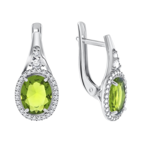 Купить оптом серьги из серебра с кварцем и фианитами 2340180182л-65 от Krasnoe