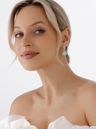 Купить оптом серьги из серебра с амазонитами 2340370660 от Krasnoe