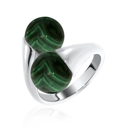 Купить оптом кольцо из серебра с малахитами 1340380868 от Krasnoe