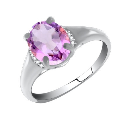 Купить оптом кольцо из серебра с кварцем и фианитами 1340180027-92 от Krasnoe