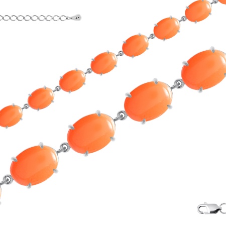 Купить оптом браслет из серебра с кораллами 4340282314-18 от Krasnoe