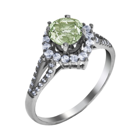 Купить оптом кольцо из серебра с кристаллом ювелирным и фианитами 1340290035-69 от Krasnoe