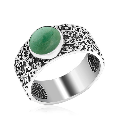 Купить оптом кольцо из серебра с авантюрином 1310361366-1-60 от Krasnoe