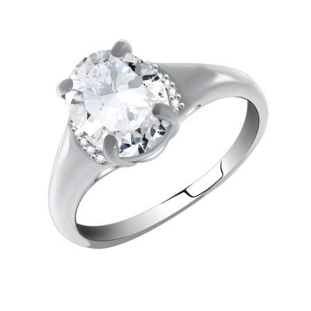 Купить оптом кольцо из серебра с кварцем и фианитами 1340780027 от Krasnoe