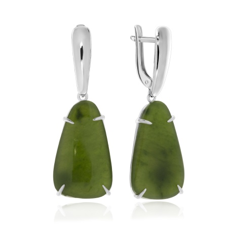 Купить оптом серьги из серебра с нефритами 2340350393 от Krasnoe