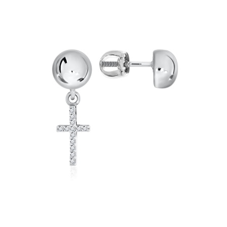 Купить оптом пусеты из серебра с фианитами 2340201345л от Krasnoe