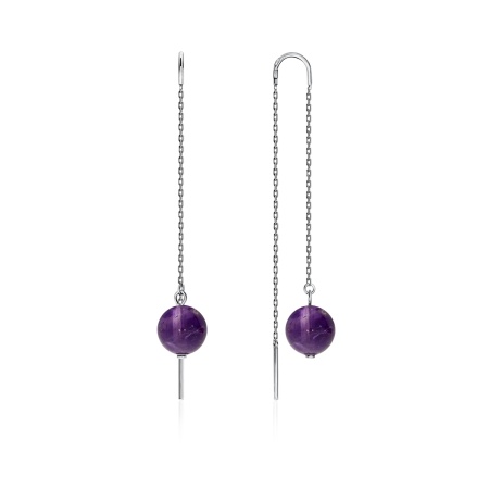 Купить оптом серьги из серебра с аметистами 2340060710-9 от Krasnoe