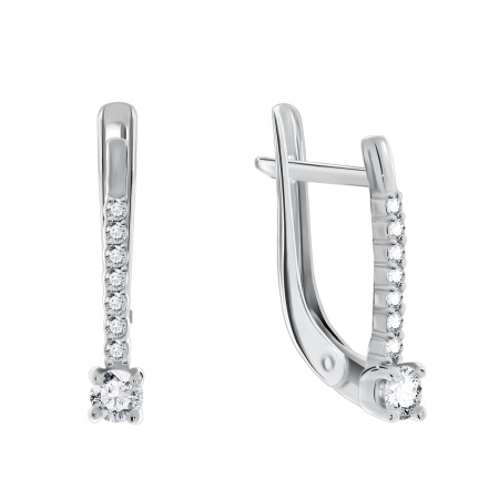 Купить оптом серьги из серебра с фианитами 2340200209 от Krasnoe