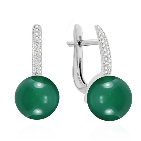 Купить оптом серьги из серебра с агатами и фианитами 2340391558л-60 от Krasnoe