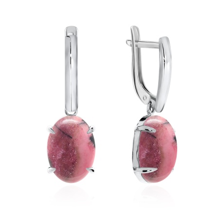 Купить оптом серьги из серебра с родонитами 2340452314 от Krasnoe