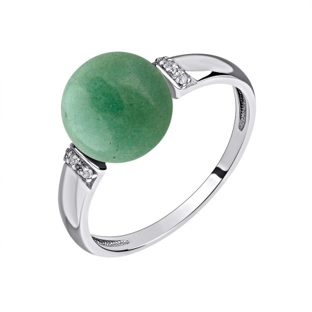 Купить оптом кольцо из серебра с авантюрином и фианитами 1340361965л-1 от Krasnoe