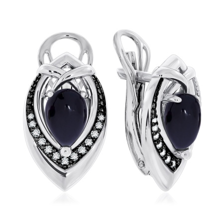 Купить оптом серьги из серебра с агатами и фианитами 2348390948-20 от Krasnoe