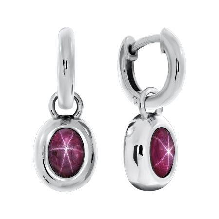 Купить оптом серьги из серебра с звездчатыми рубинами 2340940366-3 от Krasnoe