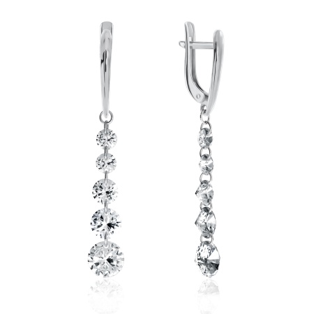 Купить оптом серьги из серебра с фианитами 2340200616 от Krasnoe