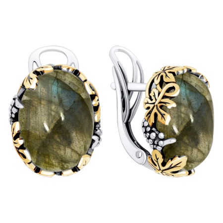 Купить оптом серьги из серебра с лабрадоритами 2317Л05725 от Krasnoe