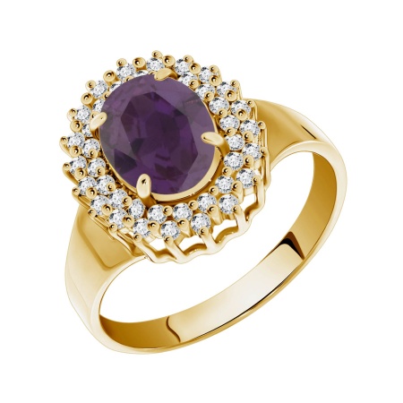 Купить оптом кольцо из серебра с александритом и фианитами 1320040145л-2 от Krasnoe