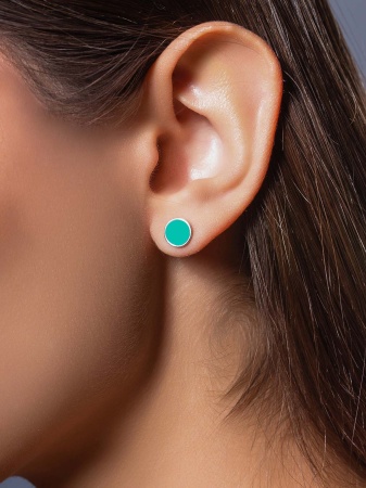 Купить оптом пусеты из серебра с эмалью 2364405651-70 от Krasnoe