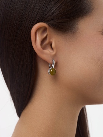 Купить оптом серьги из серебра с кошачий глазами 2340261263-57 от Krasnoe