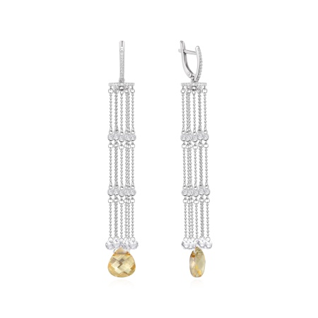 Купить оптом серьги из серебра с кристаллами и фианитами 2340871713л-9-52 от Krasnoe