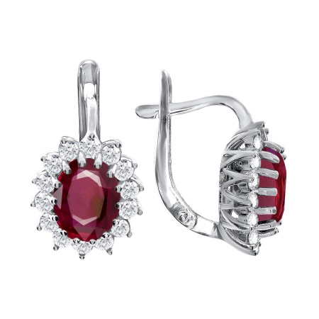 Купить оптом серьги из серебра с кварцем и фианитами 2340180187л-37 от Krasnoe