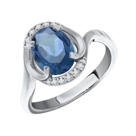 Купить оптом кольцо из серебра с ситаллом и фианитами 1340880138-76 от Krasnoe