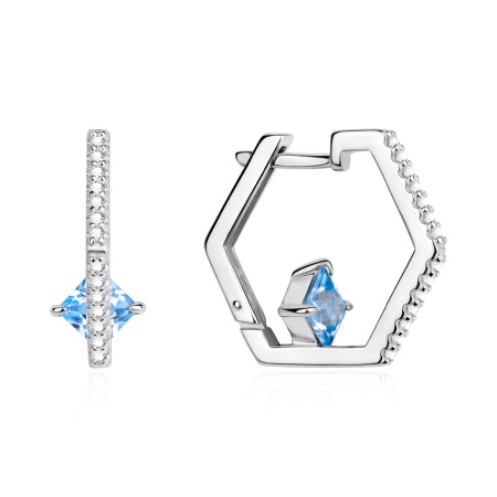 Купить оптом серьги из серебра с ситаллами и фианитами 2340885531л-71 от Krasnoe