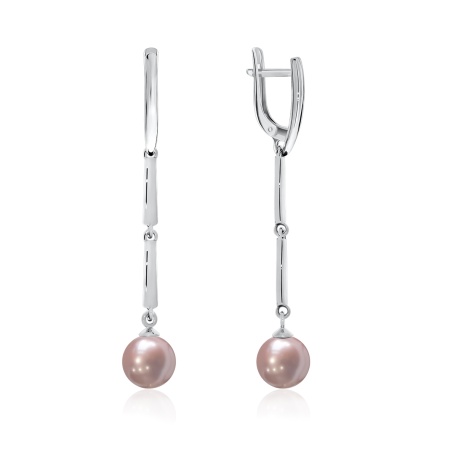 Купить оптом серьги из серебра с жемчугами 2340240729-46 от Krasnoe