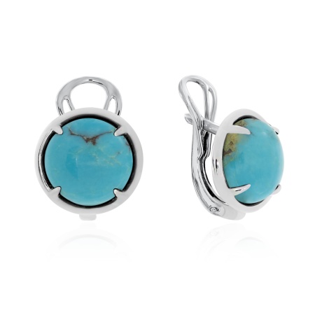Купить оптом серьги из серебра с бирюзой 2340311829 от Krasnoe