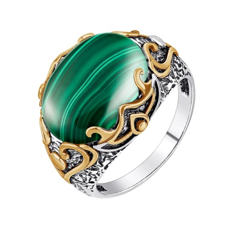 Купить оптом кольцо из серебра с малахитом 1317385166 от Krasnoe