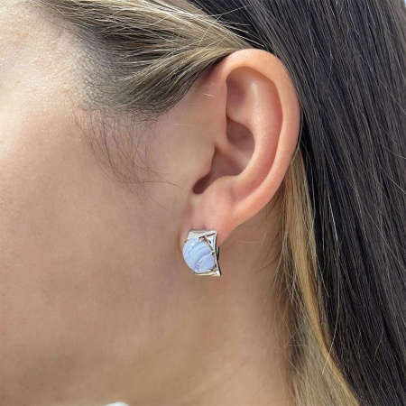 Купить оптом серьги из серебра с агатами 2340391395-84 от Krasnoe