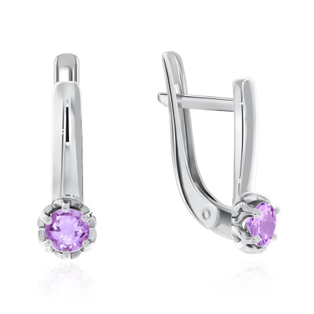 Купить оптом серьги из серебра с аметистами 2340061021 от Krasnoe