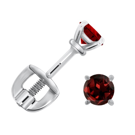 Купить оптом пусеты из серебра с гранатами П340150435 от Krasnoe