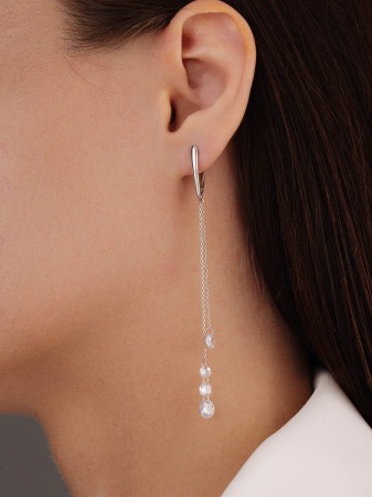 Купить оптом серьги из серебра с фианитами 2340200635-3 от Krasnoe