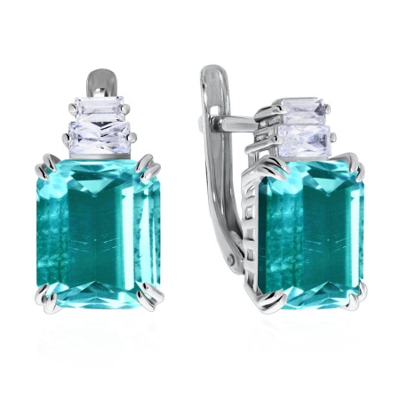 Купить оптом серьги из серебра с кварцем и фианитами 2340180224-78 от Krasnoe