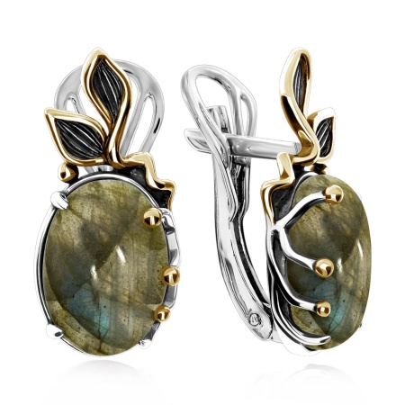 Купить оптом серьги из серебра с лабрадоритами 2317Л05167 от Krasnoe