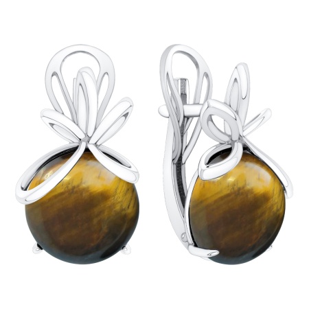 Купить оптом серьги из серебра с тигровый глазами 2340325807 от Krasnoe