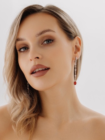 Купить оптом серьги из серебра с агатами 2340391513-40 от Krasnoe