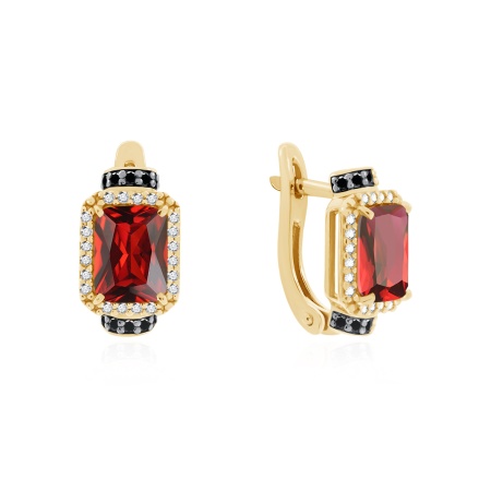 Купить оптом серьги из серебра с гранатами, ситаллами и фианитами 2321151937л от Krasnoe