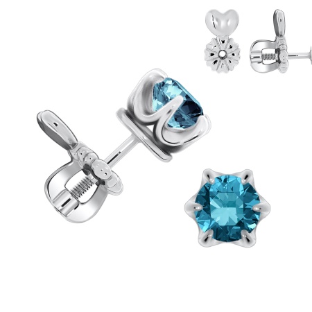 Купить оптом пусеты из серебра с фианитами П340200260-76 от Krasnoe