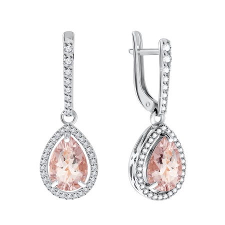 Купить оптом серьги из серебра с кварцем и фианитами 2340183625л-36 от Krasnoe