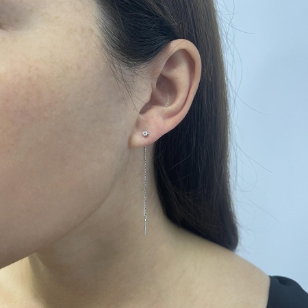 Купить оптом серьги из серебра с фианитами Ц340200025-6 от Krasnoe