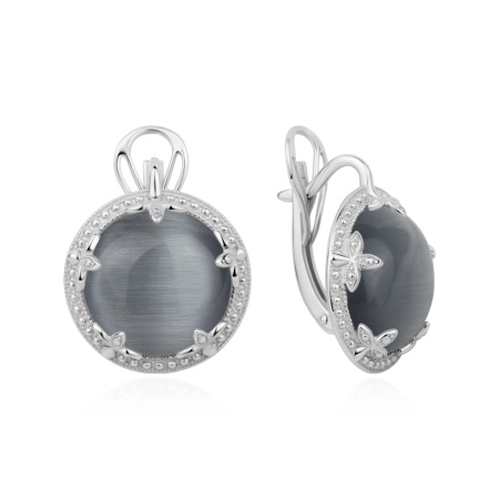 Купить оптом серьги из серебра с кошачий глазами 2340266642-21 от Krasnoe