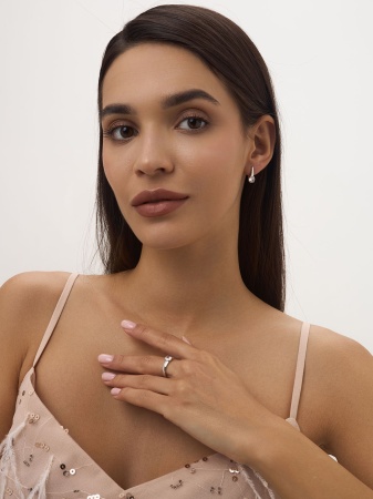 Купить оптом серьги из серебра с фианитами 2340200254 от Krasnoe