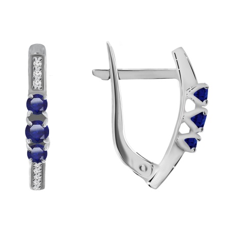 Купить оптом серьги из серебра с ситаллами и фианитами 2340880178-81 от Krasnoe