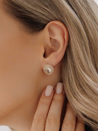 Купить оптом серьги из серебра с празиолитами и фианитами 2320911561л от Krasnoe