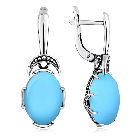 Купить оптом серьги из серебра с бирюзой 2310315082 от Krasnoe