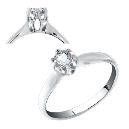 Купить оптом кольцо из серебра с фианитами 1340200038 от Krasnoe